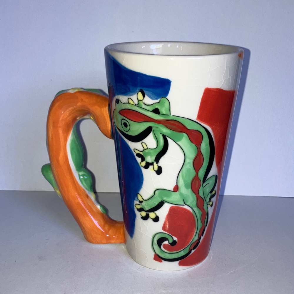 Colorful Lizard Handle Tall Mug - Picture 2 of 5